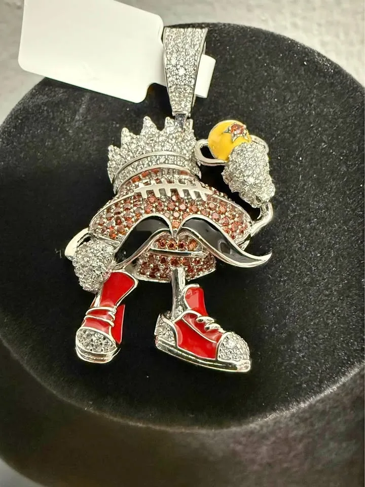 925 Sterling silver fantasy football pendant