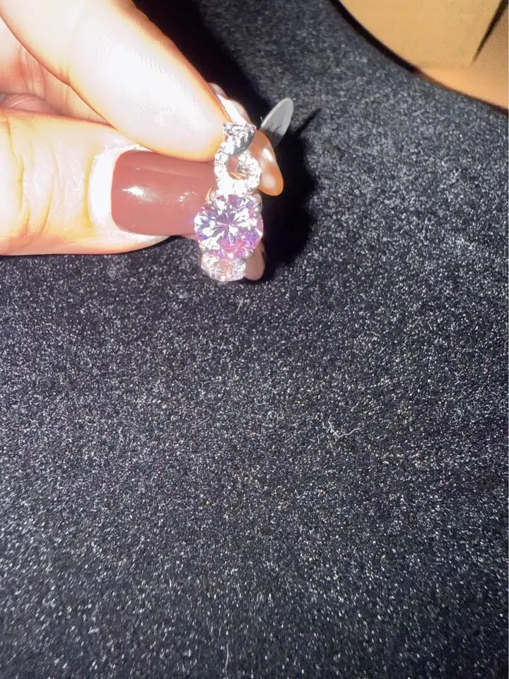 18K White Gold Fill pink sapphire ring image indicator(2)