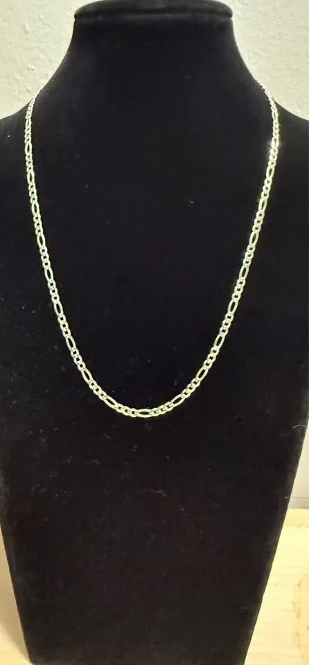 24 in 925 Sterling Silver Figaro necklace image indicator(2)