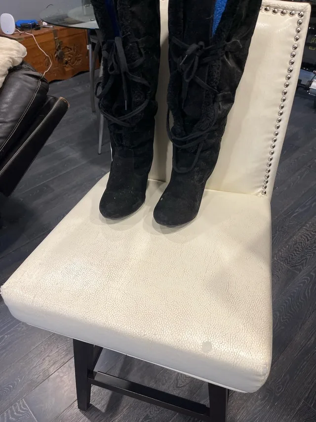 Knee high Bamboo brand boots black suede size 7