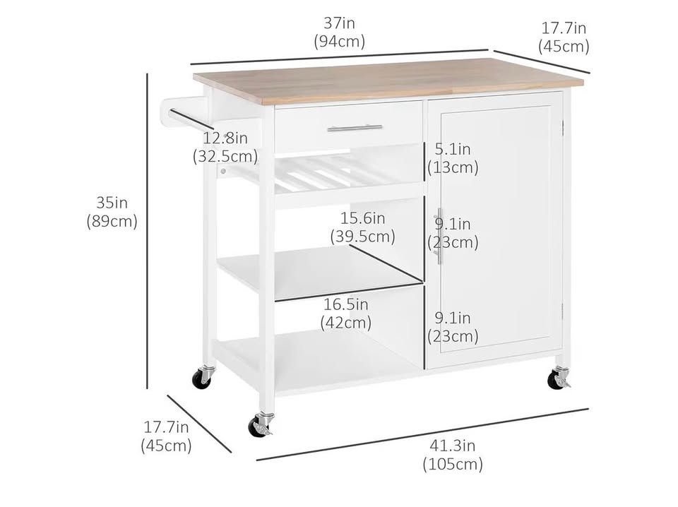 HOMCOM 4-Tier Rolling Kitchen Island Utility Trolley - photo 4