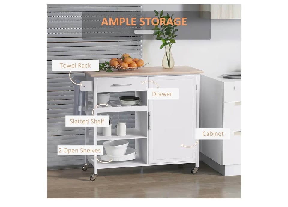 HOMCOM 4-Tier Rolling Kitchen Island Utility Trolley - photo 5
