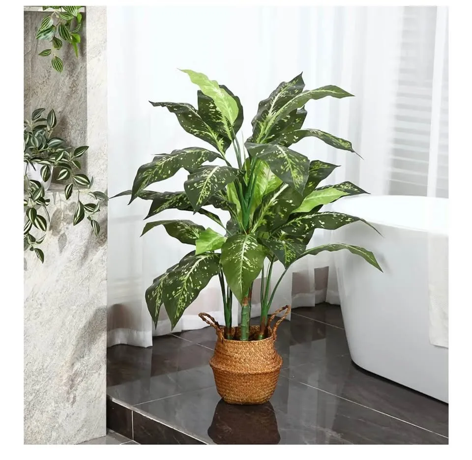 2 SOGUYI Artificial Golden Dieffenbachia Plants 43 Inch Tall image indicator(5)