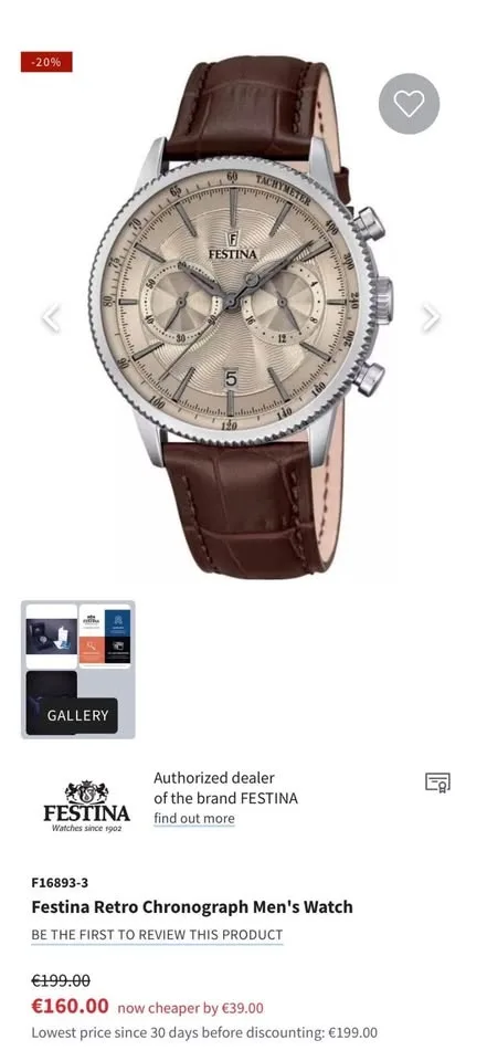 [Brand New] Festina Retro Chronograph Men's Watch image indicator(6)