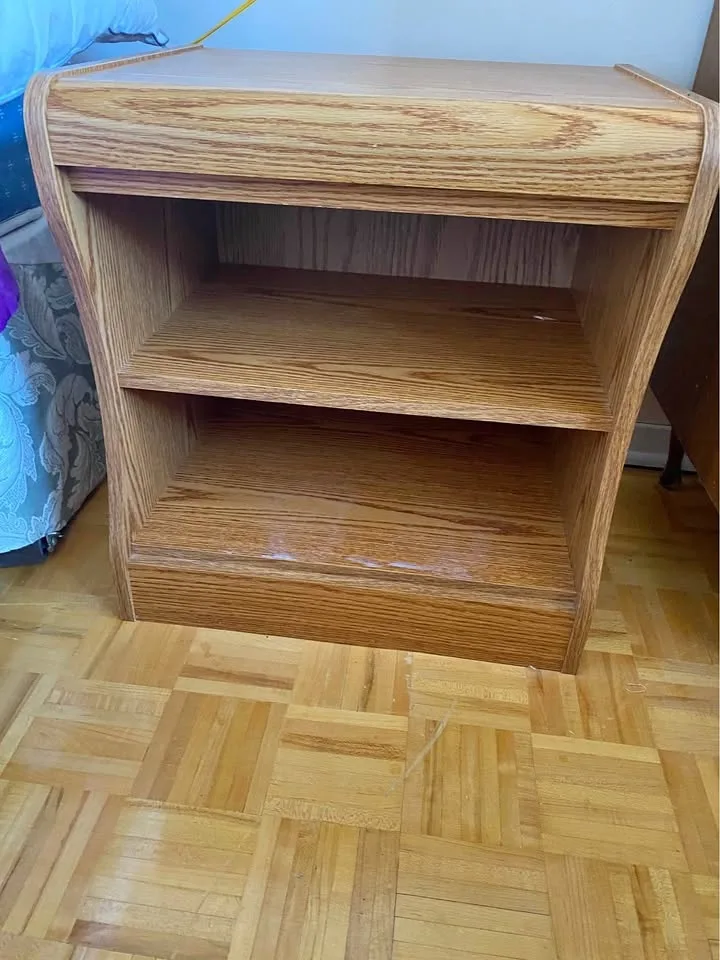 2 wooden nightstands