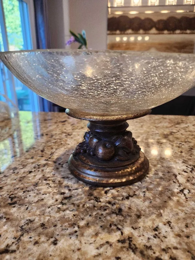 Decorative Standing Glass Bowl