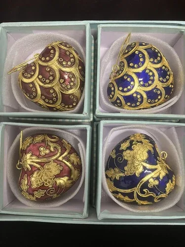 Hand Crafted Cloisonne Enameled Heart Ornament Sold By 1 Piece