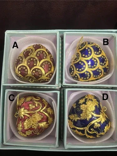 Hand Crafted Cloisonne Enameled Heart Ornament Sold By 1 Piece image indicator(2)