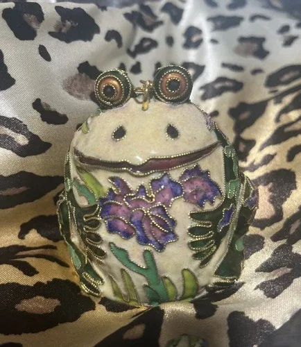 Hand Crafted Cloisonné Enameled Frog Ornaments