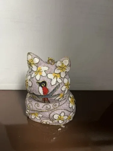 Hand Crafted Cloisonné Enameled Pig Bell Ornaments Sold By 1 Pie image indicator(6)