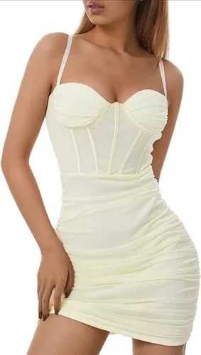 Ruched Bodycon Sleeveless Mini Dress. Small. image indicator(5)