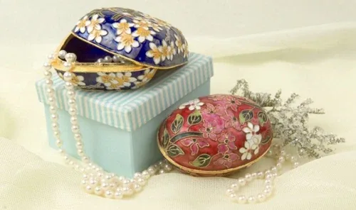 Cloisonne Enameled Trinket Jewelry Box