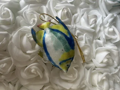 Hand Crafted Cloisonné Enameled Christmas Fish Ornament image indicator(3)