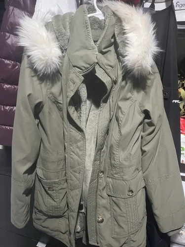 NWT Hollister Army Green Hooded Utility Coat Small image indicator(2)