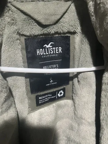NWT Hollister Army Green Hooded Utility Coat Small image indicator(4)