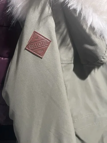 NWT Hollister Army Green Hooded Utility Coat Small image indicator(5)