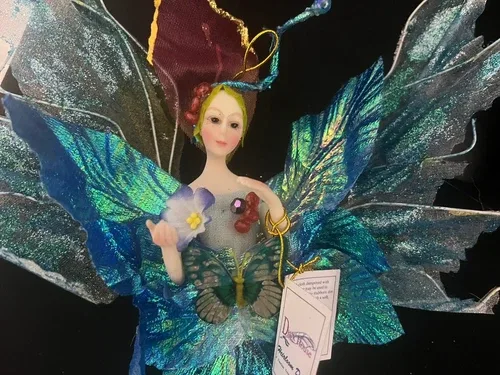 Beautiful Blue Or Pink Fairy Ornament doll With Detachable Wings image indicator(4)