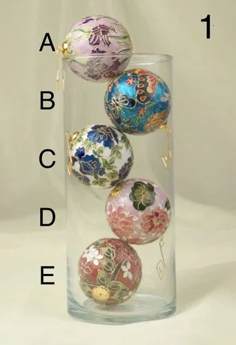 Hand Crafted Cloisonne Enameled Christmas Ball Ornament