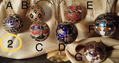 Hand Crafted Cloisonne Enameled Christmas Ball Ornament image indicator(2)