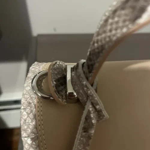 Giorgia Milani Leather Bag Blush Beige with reptile image indicator(4)