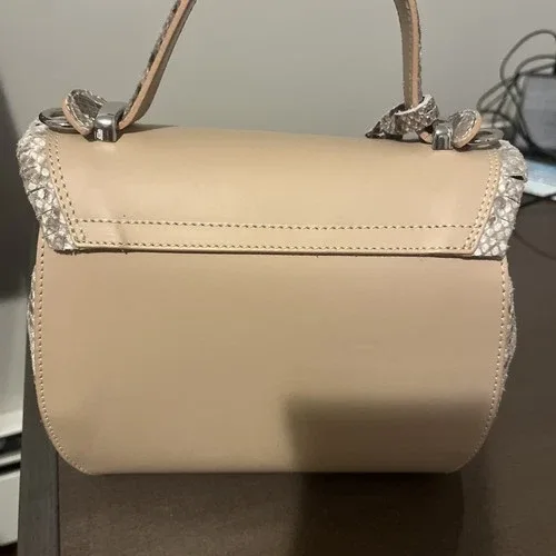 Giorgia Milani Leather Bag Blush Beige with reptile image indicator(5)