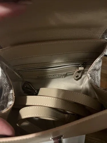 Giorgia Milani Leather Bag Blush Beige with reptile image indicator(7)