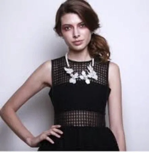 Designer Lele Sadoughi Crystal Lily Necklace Set Ring Earrings image indicator(8)