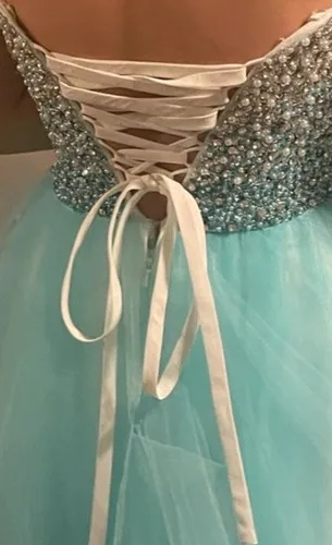 Terani Couture Formal Gown Women's Tiffany Blue Aqua Embellished image indicator(6)