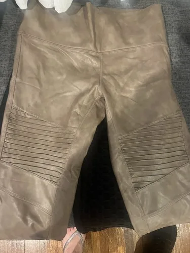7 For All Mankind Brown Faux Leather Leggings M