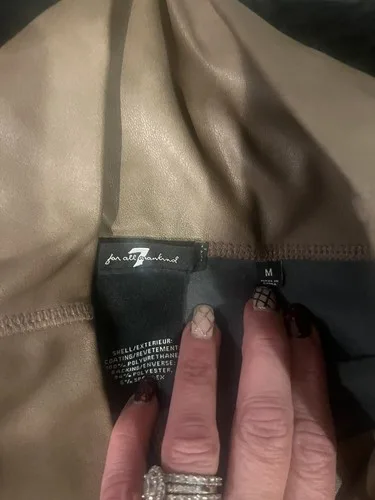 7 For All Mankind Brown Faux Leather Leggings M image indicator(3)