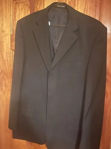 Vintage Giorgio Armani Black Single Breasted Wool Suit Italy Siz