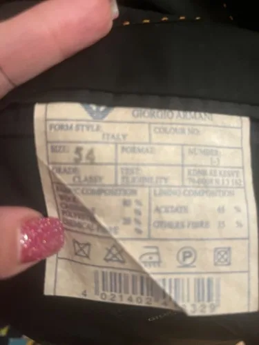 Vintage Giorgio Armani Black Single Breasted Wool Suit Italy Siz image indicator(8)