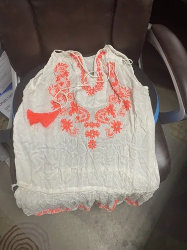 Beach swimsuit beaded coverup cotton size S/M