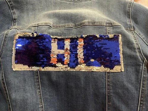 Pinc Premium denim jacket girls Sequin Back Accents image indicator(4)