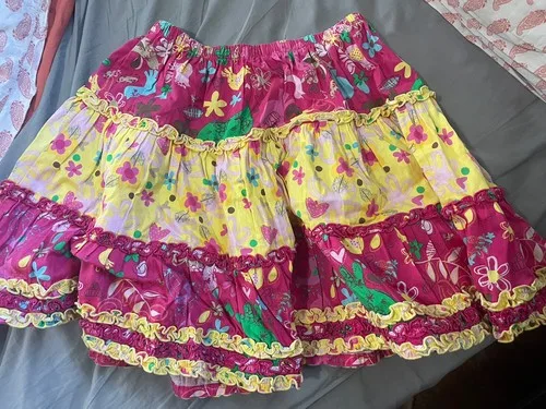 Pink Tangerine Colorful Cotton Summer Skirt Size Size 8-10 Girls