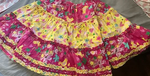 Pink Tangerine Colorful Cotton Summer Skirt Size Size 8-10 Girls image indicator(3)