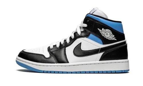 Air Jordan 1 Mid "Black/White/University Blue" - Size 6