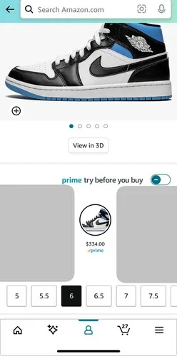 Air Jordan 1 Mid "Black/White/University Blue" - Size 6 image indicator(10)