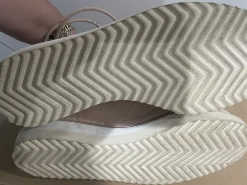 Adidas High Top Light Pink Genuine Leather Lace Up Sneakers Size image indicator(5)