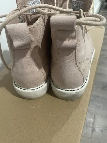 Adidas High Top Light Pink Genuine Leather Lace Up Sneakers Size image indicator(8)