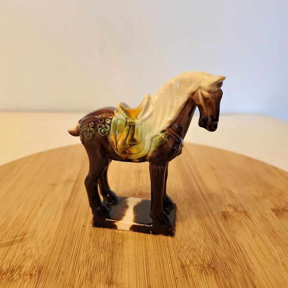 Ceramic Horse with Saddle Vintage