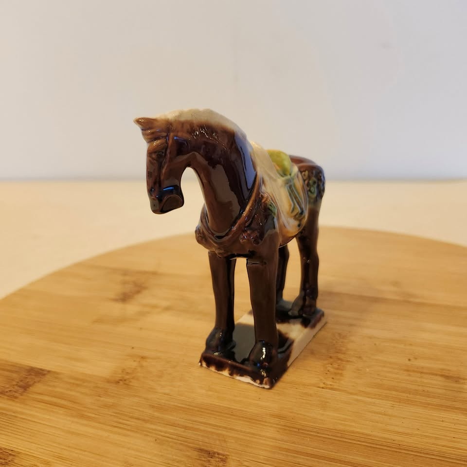 Ceramic Horse with Saddle Vintage - photo 3