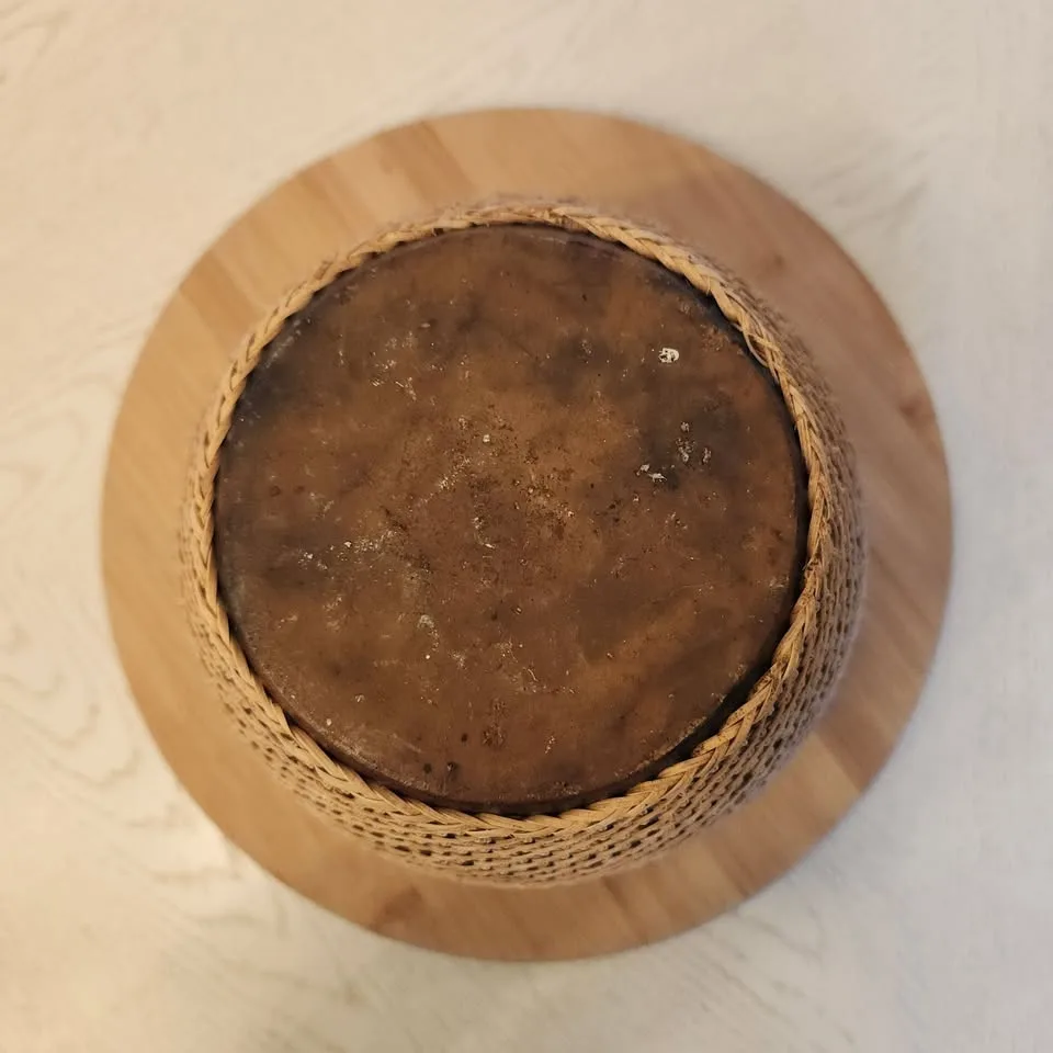 Brown Vase with Tan Reed Wicker Weave Wrap image indicator(3)