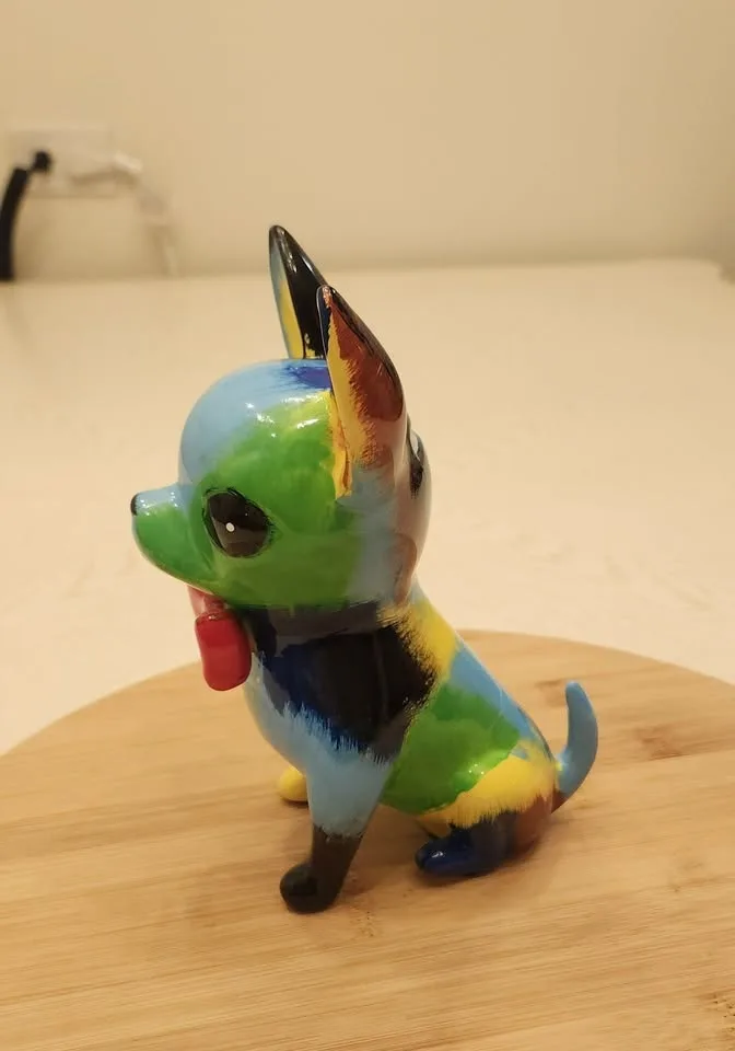 Multi Colored Chihuahua Dog Bank, Please see description image indicator(2)