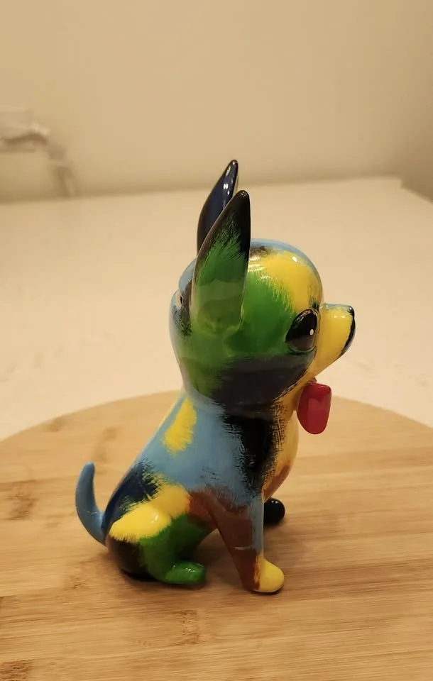 Multi Colored Chihuahua Dog Bank, Please see description image indicator(4)