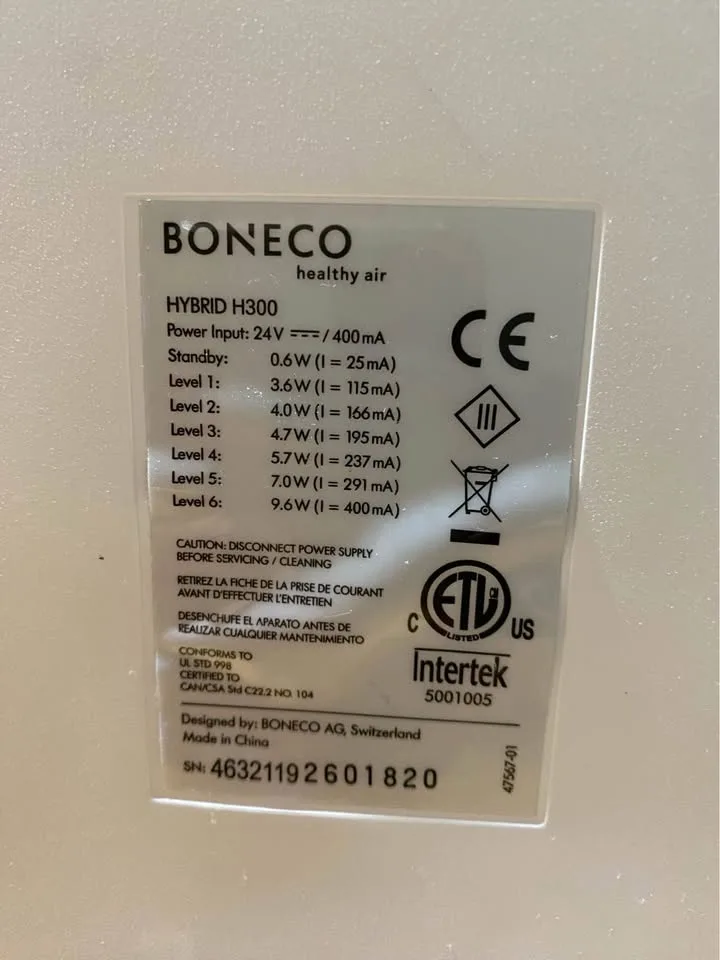 Boneco H300 HYBRID Humidifier & Air Purifier image indicator(2)