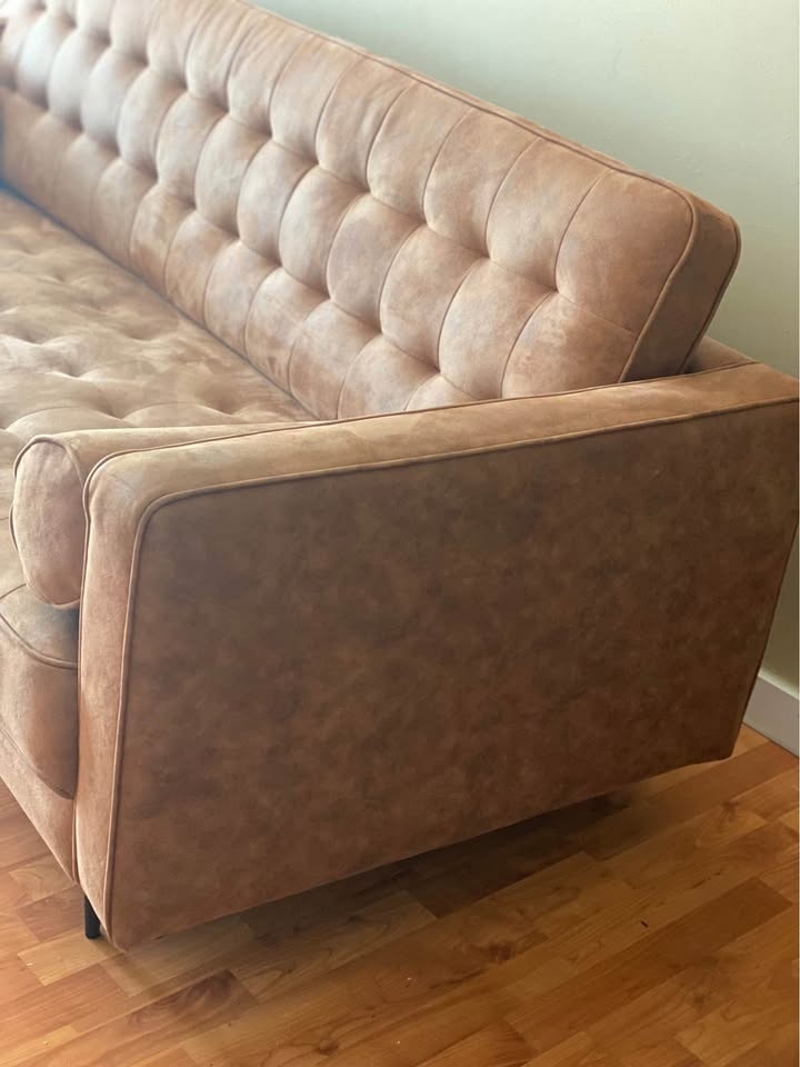 Lucas Mid Century Tufted Fabric Sofa - photo 2