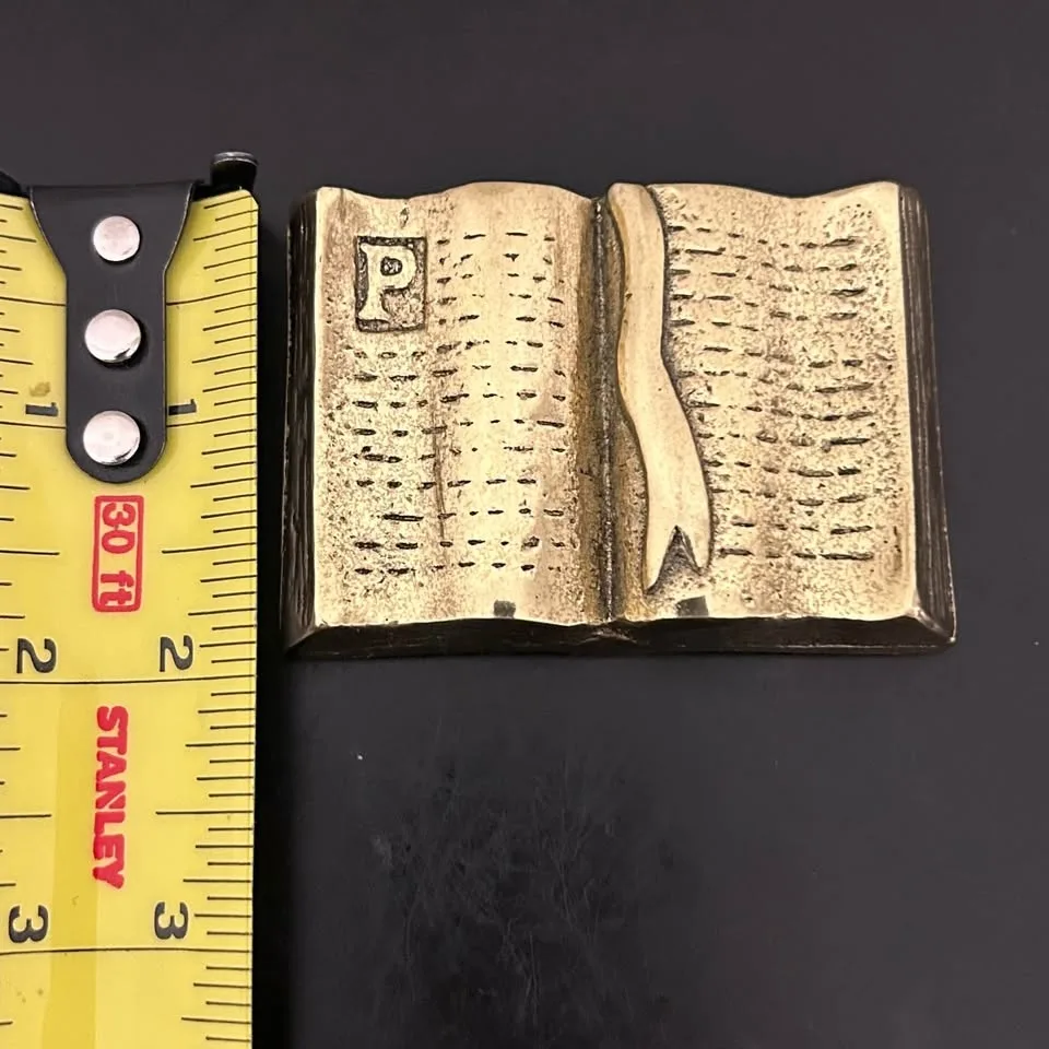 Vintage Solid Brass Small Open Book Paperweight image indicator(5)