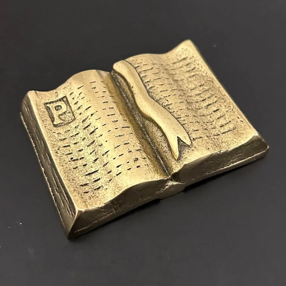 Vintage Solid Brass Small Open Book Paperweight image indicator(6)