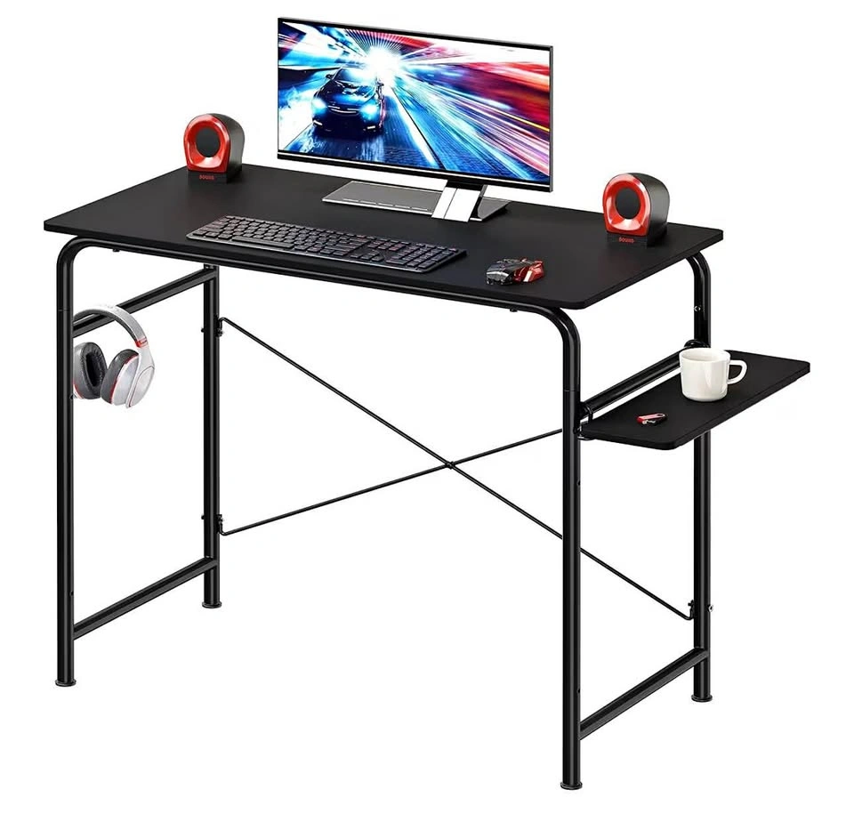 SHW 31-Inch Small Gaming Home Office Computer Table, Black